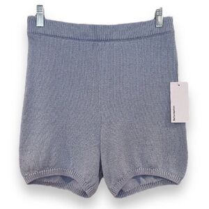 Reformation 100% Cotton Light Blue Baggy Hight Waist Classic Knit Shorts S NWT